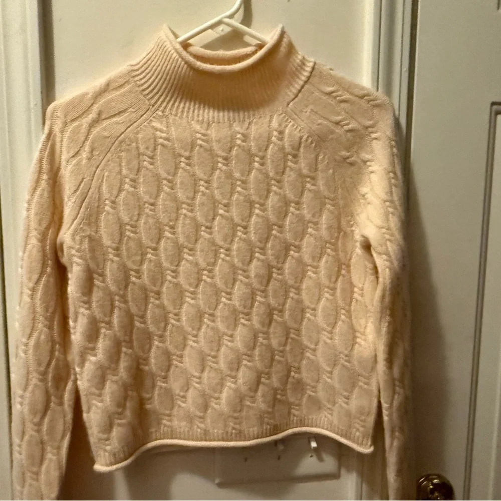 J. Crew Cashmere Rollneck Cable Knit Sweater